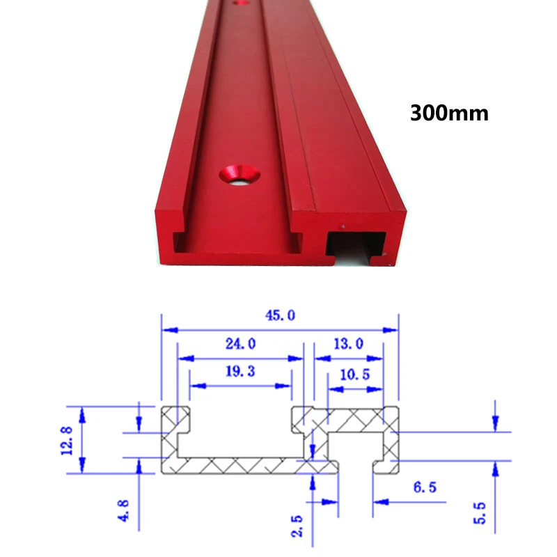 100/800 мм желоб алюминиевый т-треки модель 45 т слот и стандартный Торцовочная дорожка стопа деревообрабатывающий инструмент для верстака маршрутизатор стол - Цвет: 300mm