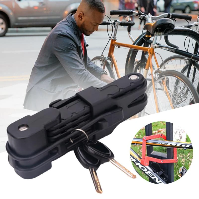 antirrobo de seguridad para bicicleta, candado plegable para bicicleta de montaña, cerradura de junta eléctrica, diseño de remachado giratorio impermeable|Candado para bicicleta| - AliExpress