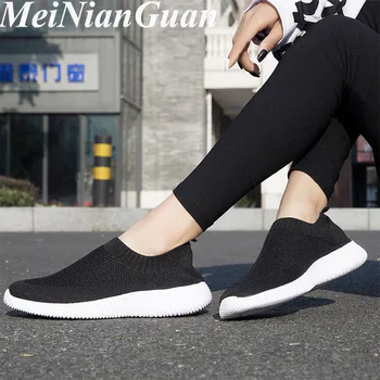 

Hot Women's Sneakers Flats Woman Sport Shoes Light Soft Women Running Shoes Sock Sports Shoes Lady Low Top Plus Size Shoes 47 I1