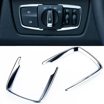 

Chrome Headlight switch trim Replacement Accessories Interior Button Frame Sticker For BMW 1 2 3 4 Series X5 X6