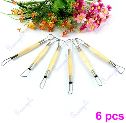 

Twin 6pcs 6 inch Ribbon Pottery Clay Sculpture Cutter Carving Tool Craft Set