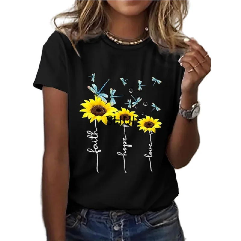 Sunflower 3d Printing Women's T-shirt 