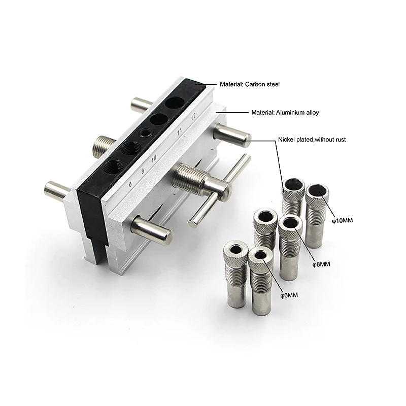 Doweling Jig Self Centering Round Woodworking Tools Precise Drilling Wood Working Tools Aluminum Alloy Dowel Drill Clamp