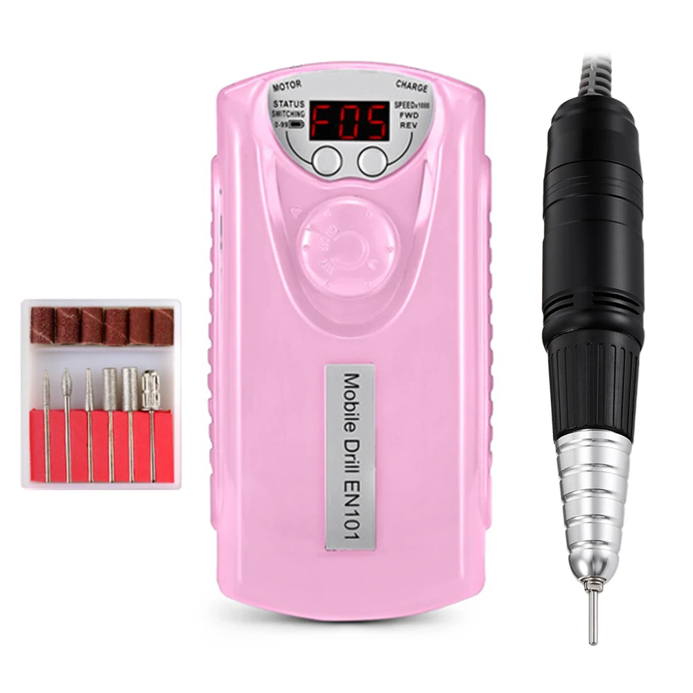

30000RPM EN-101 Rechargeable Electric Manicure Drills Nail Tools Adjustable Speed Direction File Remote Control Nail Equipment