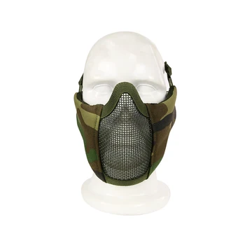 

Taktische Mesh Maske Airsoft maske Schießen spiele maske Camo Halbe Gesicht Schutz Niedrigeren Maske Erwachsene Atmungsaktive He