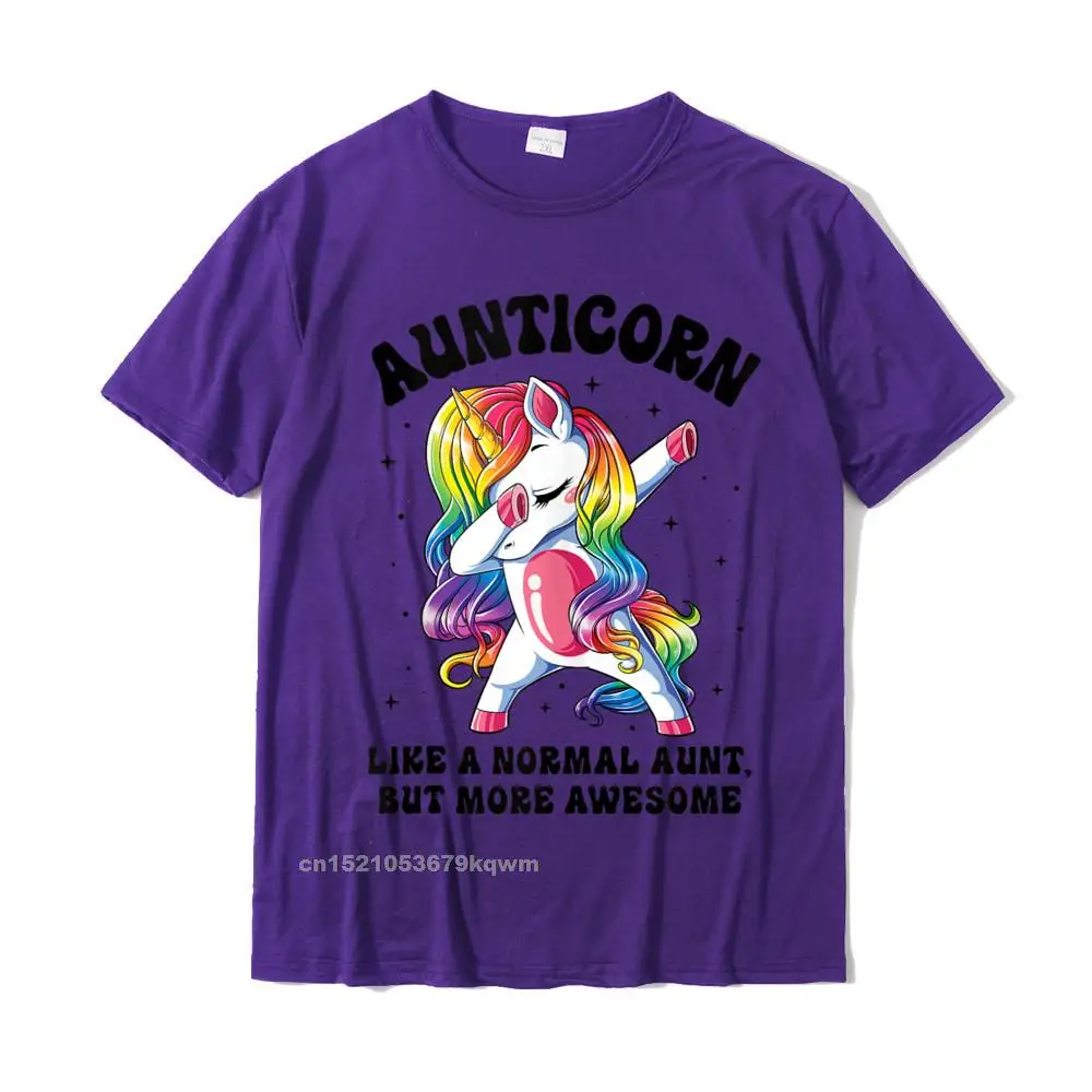 Funny Fashionable T-Shirt for Men 100% Cotton Fall Tops Shirt comfortable Top T-shirts Short Sleeve Latest Round Neck Aunticorn Like Normal Aunt But More Awesome Dabbing Unicorn Tank Top__4086 purple