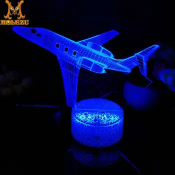 

Molezu Halloween Aircraft Pattern 3D Led Night Light Decoration Children Kids Gifts 7 Color Changing Visual Table Lamp
