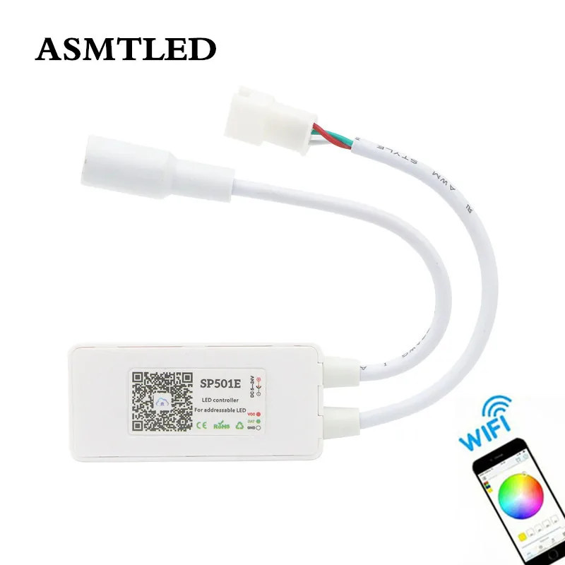 Контроллер Wi Fi пикселей SP501E WS2801 WS2811 WS2812B LPD6803 Адресуемая Светодиодная лента RGB