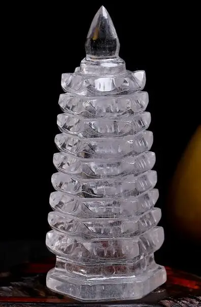 704+++ натуральный белый кристалл Wenchang towerPyramid Исцеление AAA