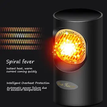 

360W Heater Stove Living Rooms Space Saver Over-Heat Protection Desktop Warmer Heating Electric Heater Fan Mini Electric Heater
