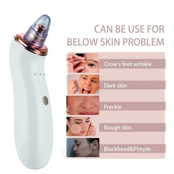 

Ergonomic Blackhead Remover Face Pore Cleaning Acne Electric Rechargeable Home Multifunction Vacuum Suction Adjustable Nose