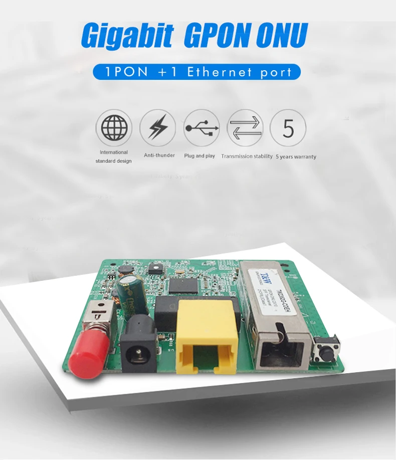 Onu Gpon Gigabit 1 порт печатной платы набор микросхем для ZTE 5/10 шт посылка для продажи gpon onu FTTH