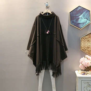

[EWQ] 2020 Spring Autumn New Pattern Turtleneck Collar Long Sleeve Patchwork Pullovers High Street Sweatshirt Women AH89101