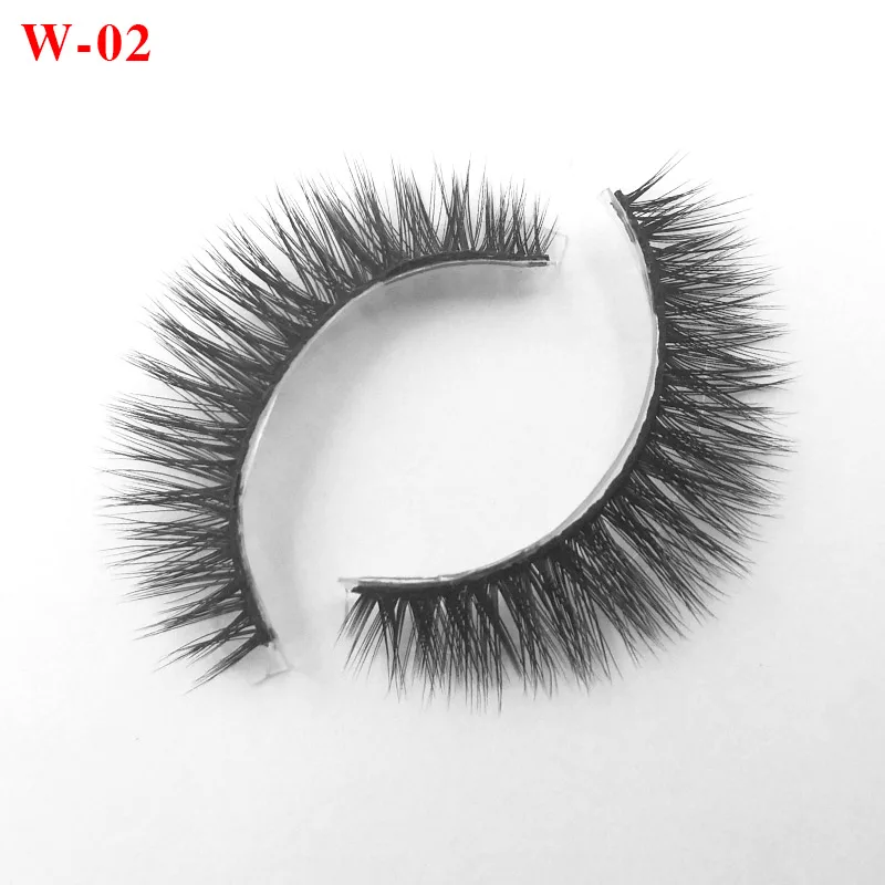 W-02 Iflovedekd 3 пар/кор. с пинцетом длинные натуральные вечерние ресницы 3d удлинение норки ресницы Инструменты для наращивания для профессионалов - Цвет: W-02