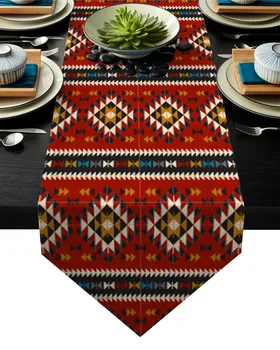 

Diamond Lattice Ethnic Geometry Table Runner Table Flag Home Party Decorative Tablecloth Table Runners