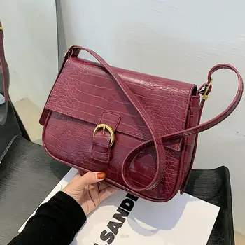 

Crocodile pattern Square Crossbody bag 2020 New Quality PU Leather Women's Designer Handbag High capacity Shoulder Messenger Bag