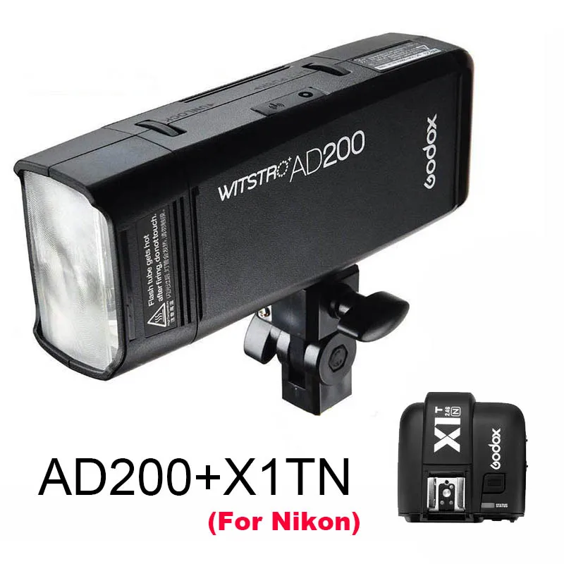 AD200 with X1TN Godox AD200 200Ws 2,4 г ttl Карманный стробоскоп 1/8000 HSS беспроводной монолайт с батареей голые лампы/Speedlite Fresnel Flash Head - Цвет: AD200 with X1TN