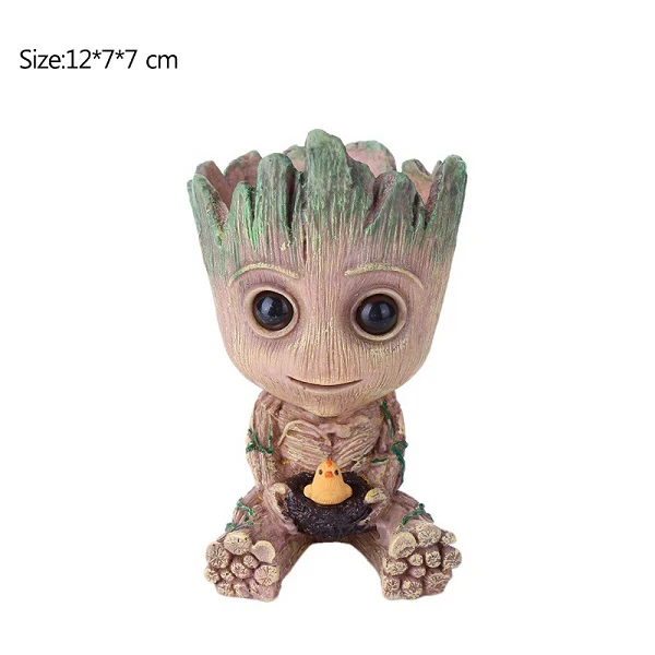 Flower Pot Creative Storage Crafts Cute Shape Children'S Toy Pencil Case Groot Flower Pot Pot Garden Planter Flower Pot - Color: 6
