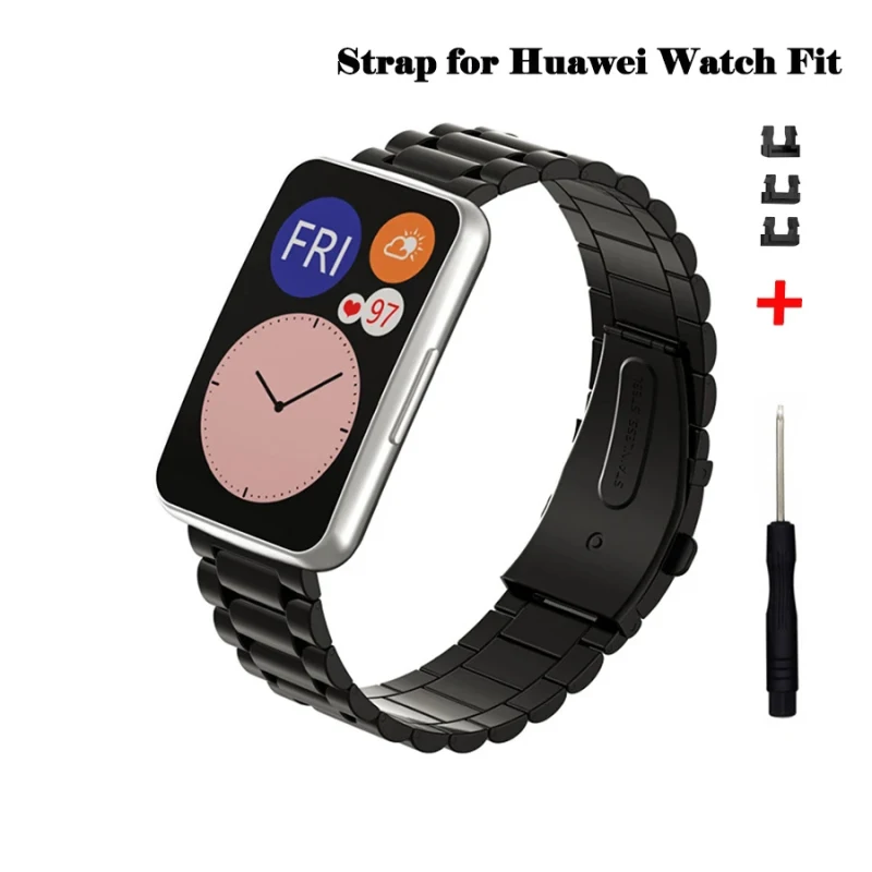 Band For Huawei Watch Fit Metaal Rvs Horlogeband Armband Riem For Huawei  Watch Fit Strap Metal Watch Band Serie Accessoires - Smart Accessories -  AliExpress
