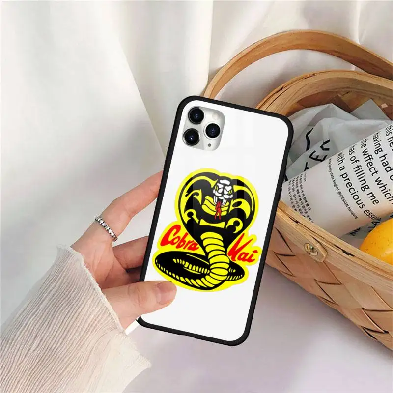 Cobra kai snake American TV Phone Case Tempered glass for iPhone 11 12 mini pro XS MAX 8 7 Plus X XS XR clear phone cases Cases For iPhone