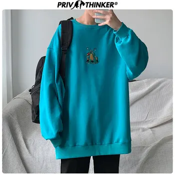 

Privathinker Men Autumn Embroidery Pullovers Sweatshirts Mens 3 Colors O-Neck Hoodies Male Fashion Korean Sweatshirt Large Size