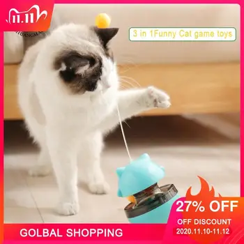 

Hot sell Funny 3 In1Game Cat Toy Pet Interesting Tumbler Cats Tracks Spinning Ball Toys Puzzle Play Kittens Food tunel Products