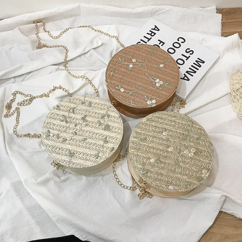 Соломенная Сумка женская стиль девушки кружева цепь сумка сказочная универсальная ткачество пляжная сумка через плечо