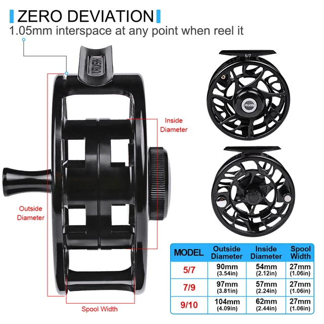 Saltwater Fly Fishing Reel CNC-Machin​ed Aluminum 5/7-7/8-9/10 WT Sea Fly  Wheel