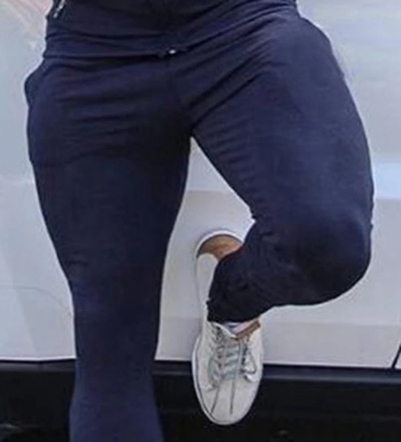 Navy Blue Новые спортивные мужские штаны для бега повседневные спортивные обтягивающие брюки для бодибилдинга баскетбольные тренировочные спортивные штаны - Цвет: Navy Blue