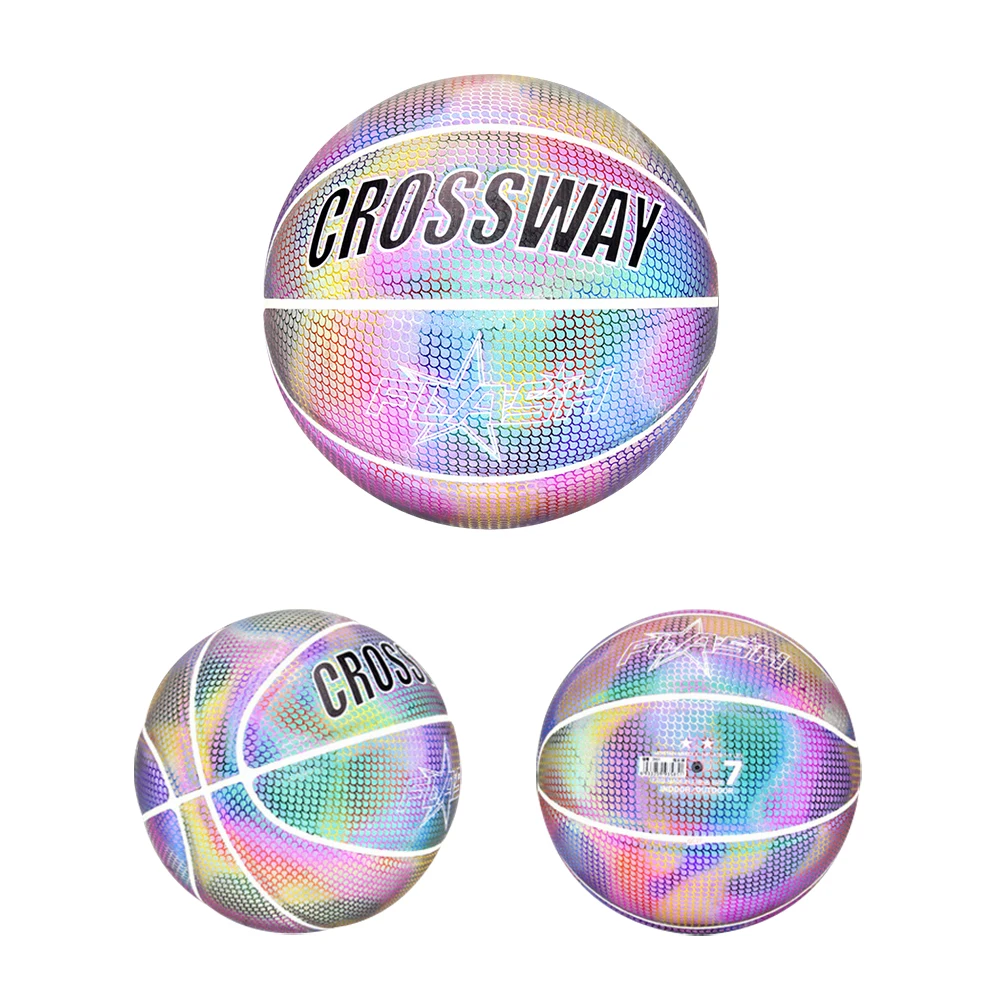 

Glowing Basketball Luminous Basketball Sports Synthetic Court Personalized Ball Cement Floor Individual Holographic Basketballs