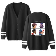 Странные Вещи мужской свитер-кардиган/женский Модный повседневный Harajuku свитер с v-образным вырезом необычные вещи Популярные черные повседневные топы