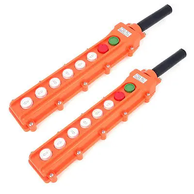 

2 PCS COB63A 6-Way Rainproof Push Button Switch for Hoist Crane