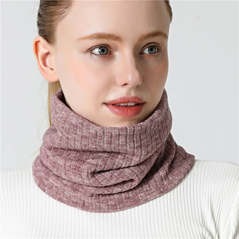Зимний шарф унисекс 2020 вязаный Однотонный женский кольцо шарфы бандана из