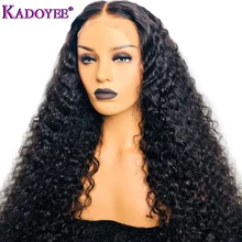 13x6 глубокий часть синтетические волосы человеческие Вьющиеся Синтетические волосы на кружеве человеческих волос парики с детскими волосами для Для женщин индийский Волосы remy парик 130% 150% Плотность