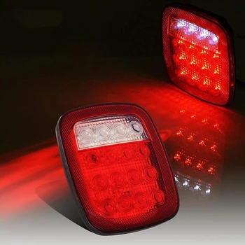 

2pcs 16 LED Red/White Truck Trailer Boat Stop/Turn/Tail Back Up Reverse Light Lamp