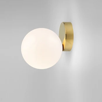 

Nordic simple glass ball wall lamp modern loft living room corridor aisle led indoor lighting fixture bedroom bedside wall lamp