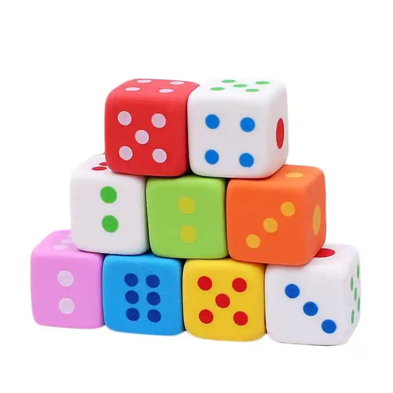 3pcs/set novelty dice shaped erasers for kids 3