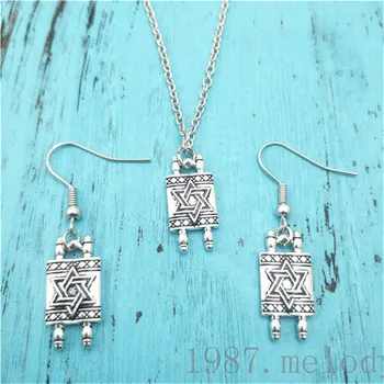 

Star of David Earring Necklace Sets Jewelry Set Antique,Beauty Vintage Fashion Women Christmas Birthday Girl Gifts