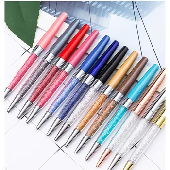 

50pcs/lot Crystal Diamond Ballpoint Pen wedding gift Stationery Roller Ballpen Office School Supplies rose gold black blue ink