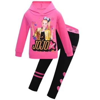 

Girls JOJO Siwa Baby Kids Sets Winter Clothes T-shirt+pants Long Sleeve Zipper Set Spring Hoodies 2pcs Teen Girls Xmas Outfits