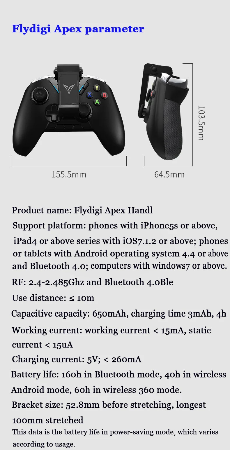 Flydigi Apex Esports Bluetooth pubg мобильный беспроводной игровой контроллер(с держателем телефона) геймпад для ПК мобильного телефона Pad