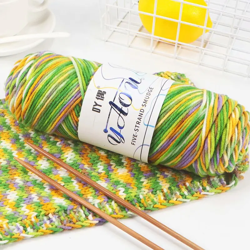 1pc 100g Wool Blends Cotton Yarn Lanas Para Tejer Envio Gratis Tricot Yarn  Crochet Knitting Colorful