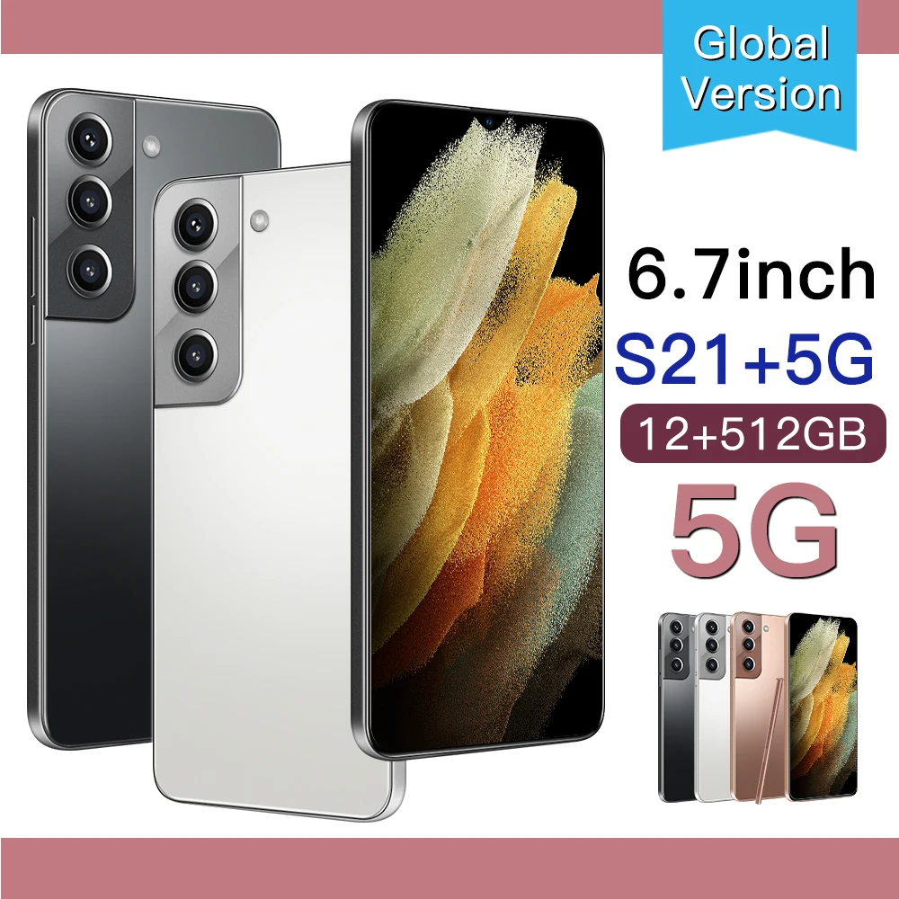 Разблокировать глобальная Версия Телефона S21 + 5G 6 7 дюймовый смартфон 6800 мА/ч 4G 3G