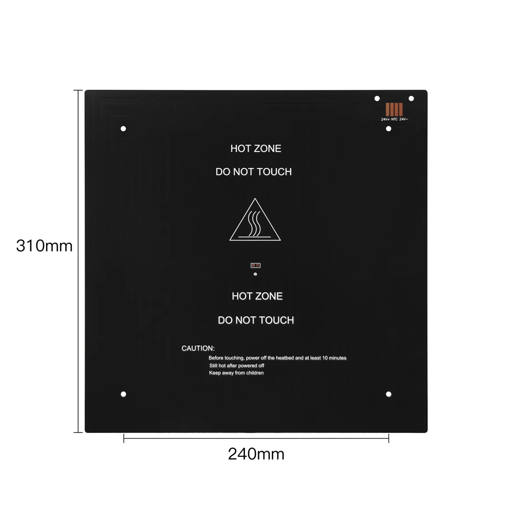 Hotbed de Alumínio para a Creality 3d Cr10 Peças da Impressora 3d Cor Preta 310x310x3 mm 12v o - Imagem 2