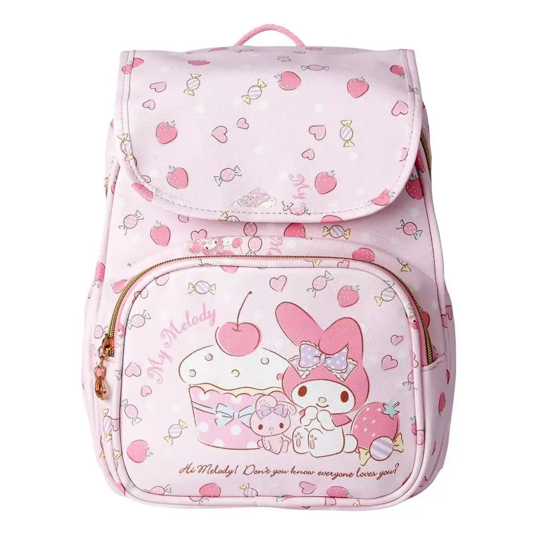 School Bag for Girls Hellokitty Melody Kid Student Backpack Pink Cartoon Cat 