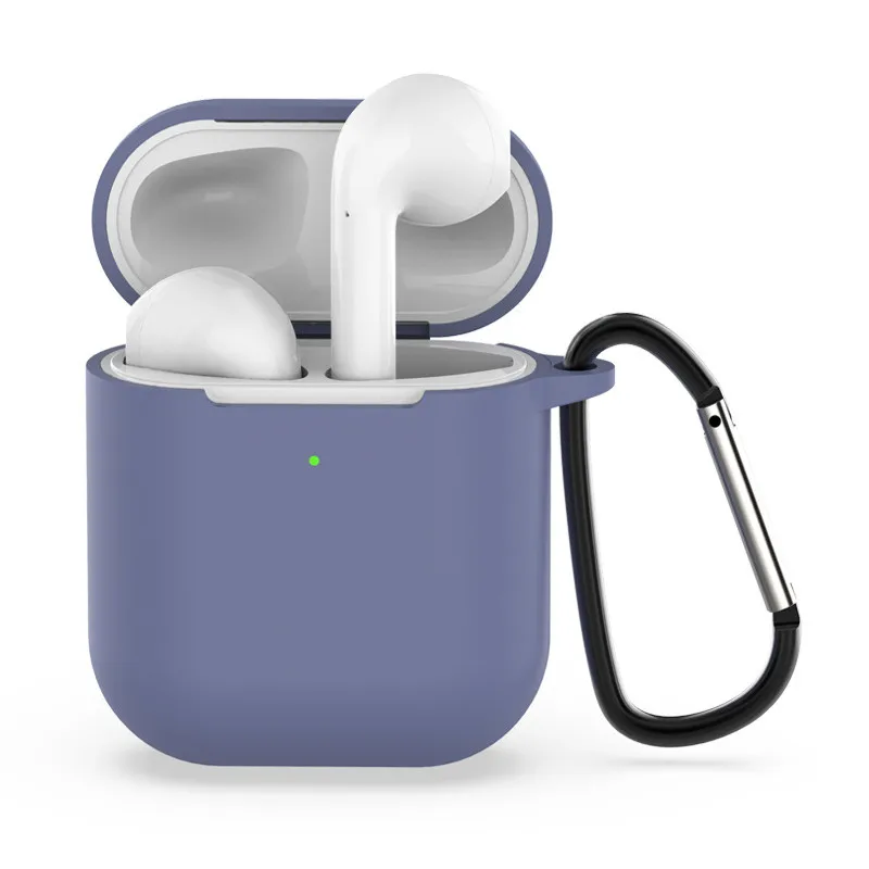 2 в 1 для Airpods 2 Чехол защитный чехол с карабином с крючком брелок силиконовый чехол для наушников коробка аксессуары пряжка - Цвет: 14