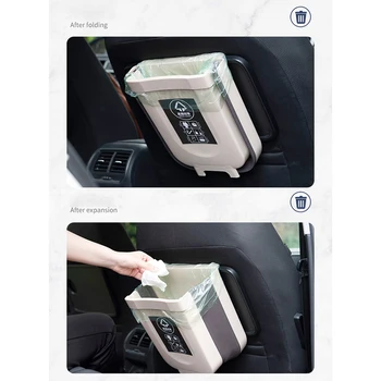 

Folding Trash Can Car trash Hanging Can Wall Mounted Trash Bin Car Waste Storage New 2020