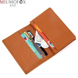 Luxury Fashion Genuine Leather Small Card Wallet Men Credit Cardholder Women Short Coin Purse Male Organizer Business Cards Case