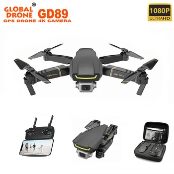 

Global Mini Drone 4K Quadrocopter Boys Toys Foldable RC Quadrocopter Drone with HD Camera Kit GPS 5G WIFI FPV 12min GD89 VS E58