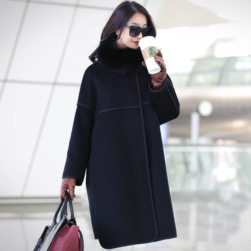 

Wool Coat Women Korean Elegant Ladies Coats and Jackets Spring Autumn Long Jacket Abrigos Mujer Invierno 2020 u46023 YY557